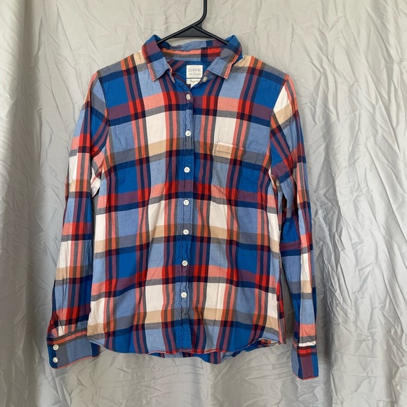 J.CREW perfect fit button down flannel small - Picture 1 of 5